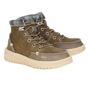 NIB Boys Hey Dude Bradley Y Classic Walnut Boots Shoes Size 2